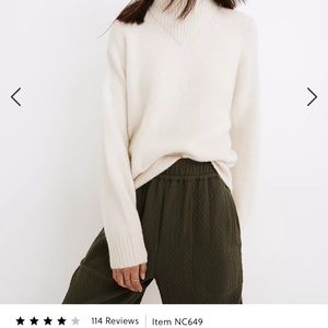 Madewell Dillon Pullover Sweater - White NWT